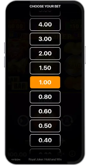 Select your bet